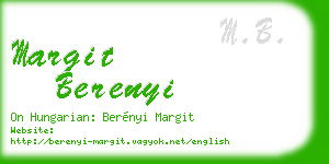 margit berenyi business card